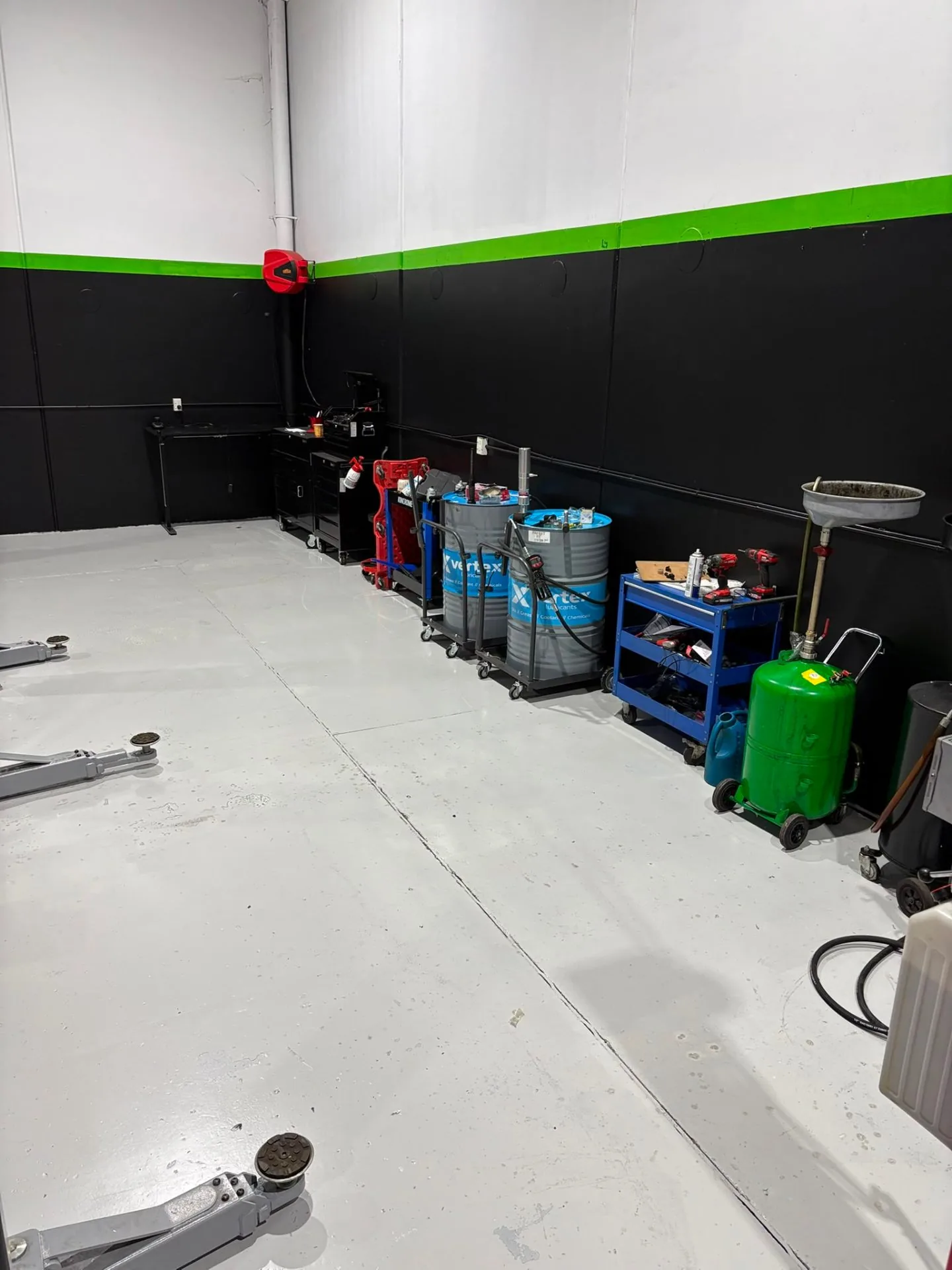 Vertex lubricant drums and oil service station